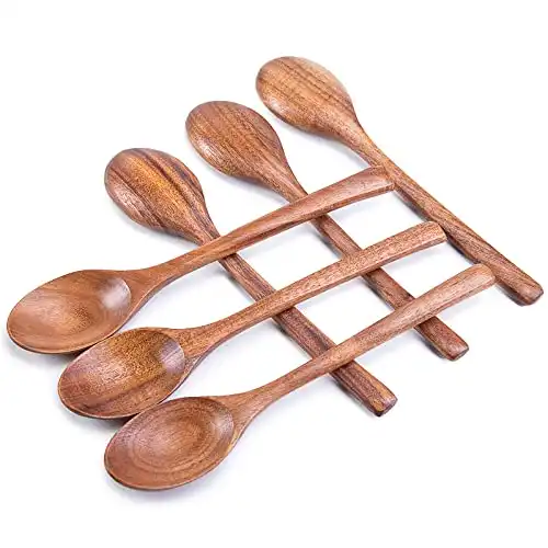 HAKSEN 8 Inch Wooden Spoon Set