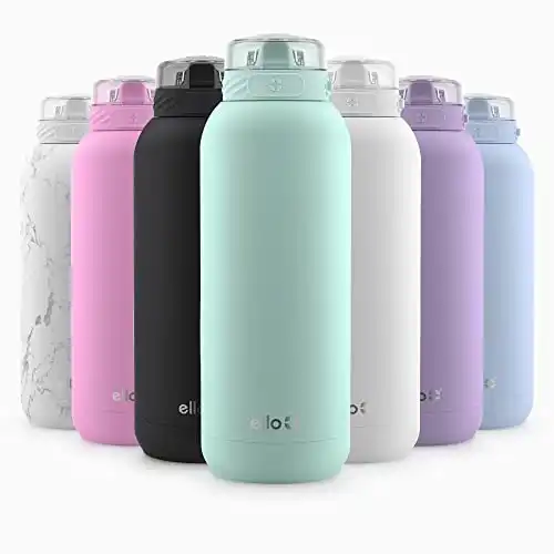 Ello Cooper Vacuum Insulated Stainless Steel Water Bottle with Soft Straw and Carry Loop