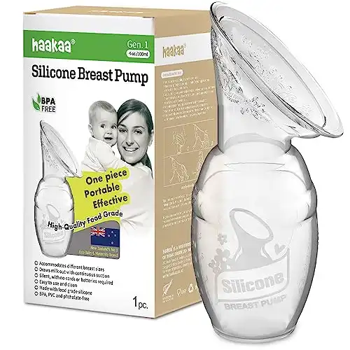 Haakaa Manual Breast Pump for Breastfeeding 4oz/100ml