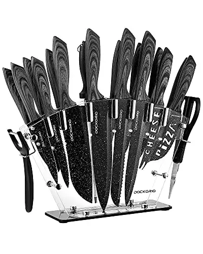 Dockorio All in One Kitchen Knife Set with Block