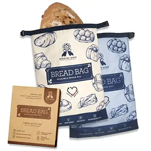 GRIN BY GRIN- 2 Packs Bread Bags to Keep Fresh