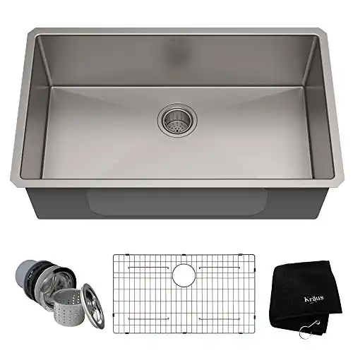 Kraus KHU100-32 Standart PRO 16 Gauge Undermount Single Bowl Stainless Steel Kitchen Sink