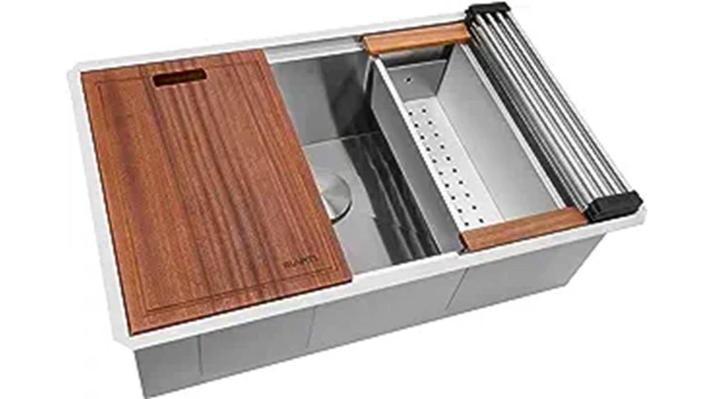 Ruvati 32-inch Workstation Ledge Undermount 16 Gauge Stainless Steel Kitchen Sink