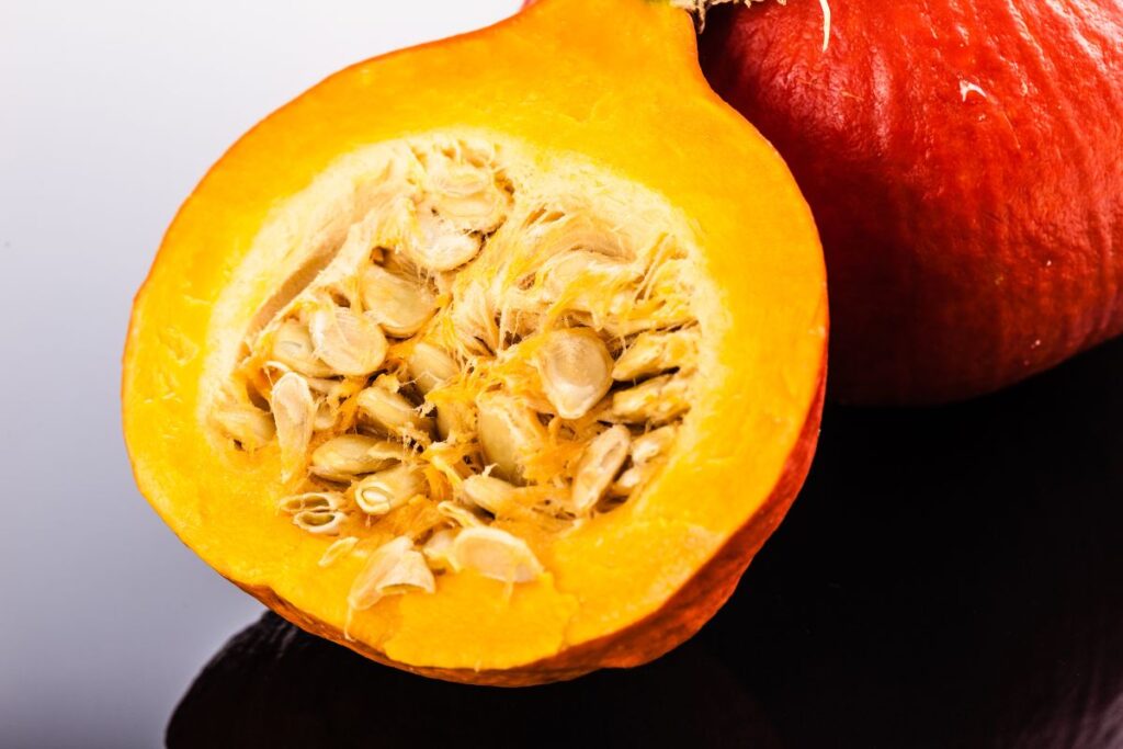 Sliced Japanese squash and pumpkins