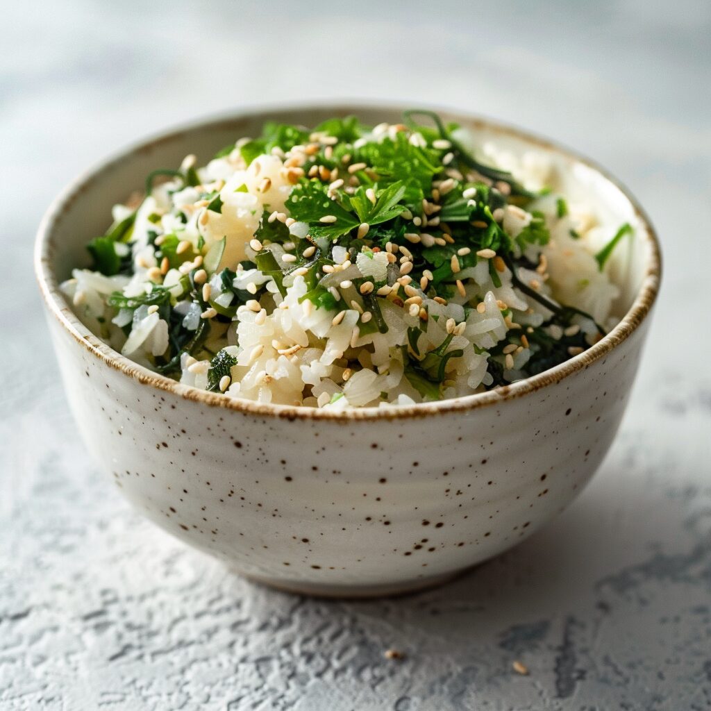 a bowl of Wakame takikomigohan