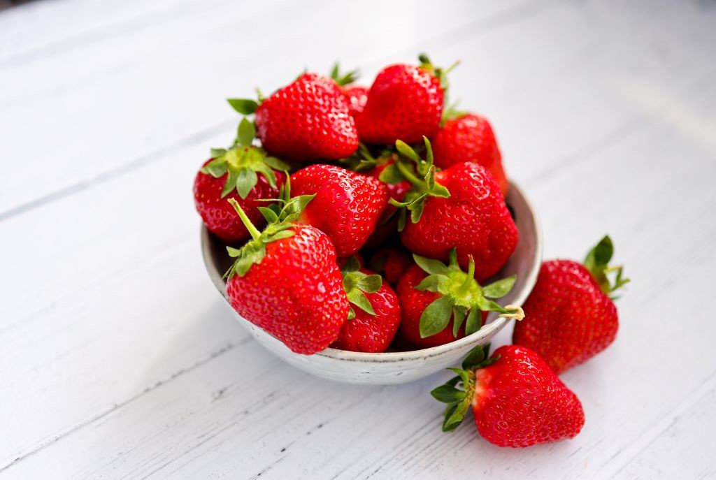 strawberries in a bowl