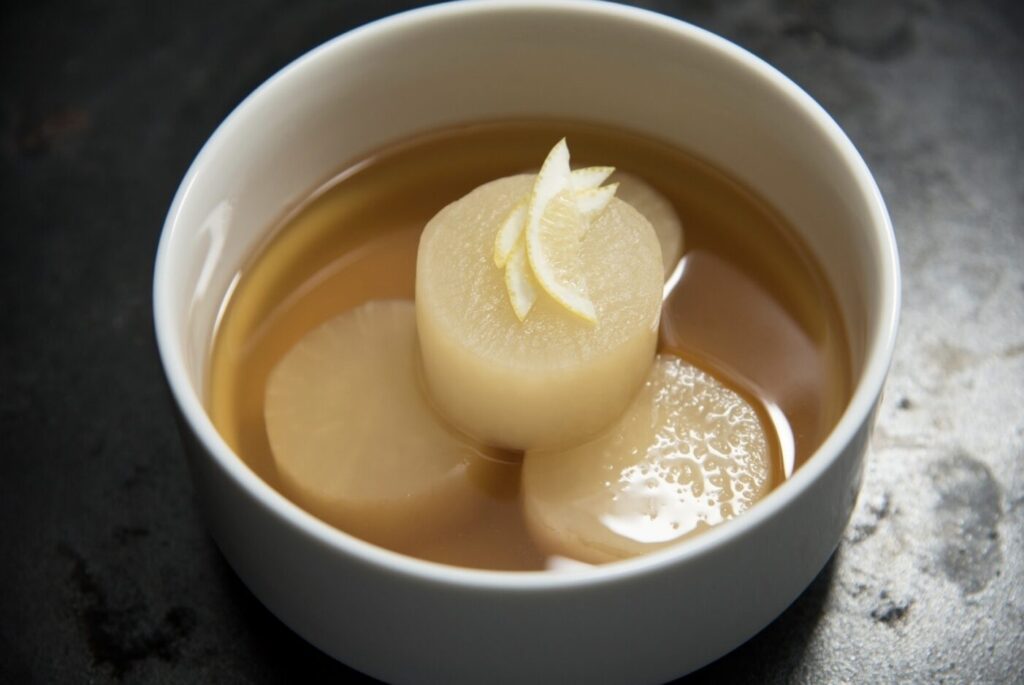 Daikon Nimono with Konbu Dashi