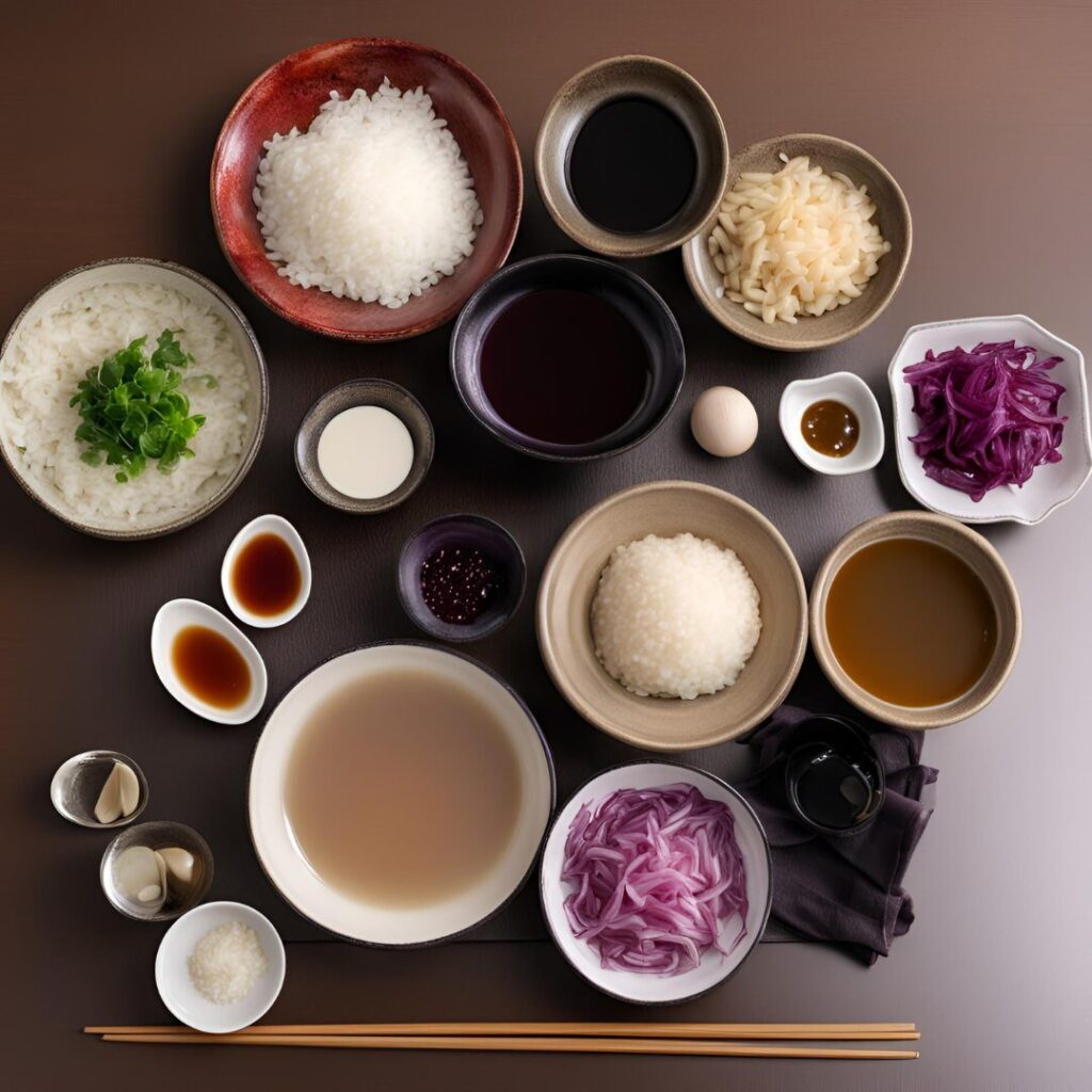 Takikomigohan ingredients